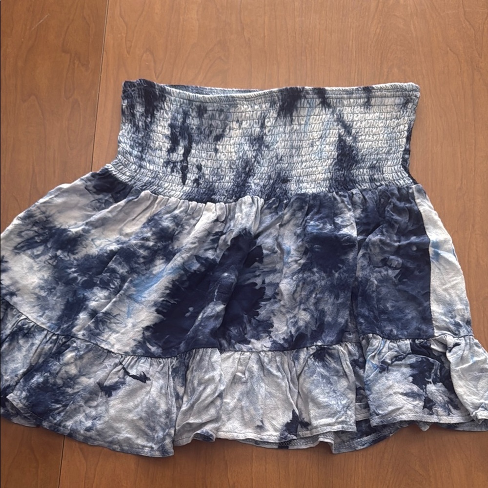 Altar'd State Blue and White Bubble Mini Skirt